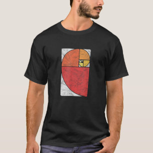 Vintage Fibonacci-Folge Goldener Schnitt Spirale D T-Shirt