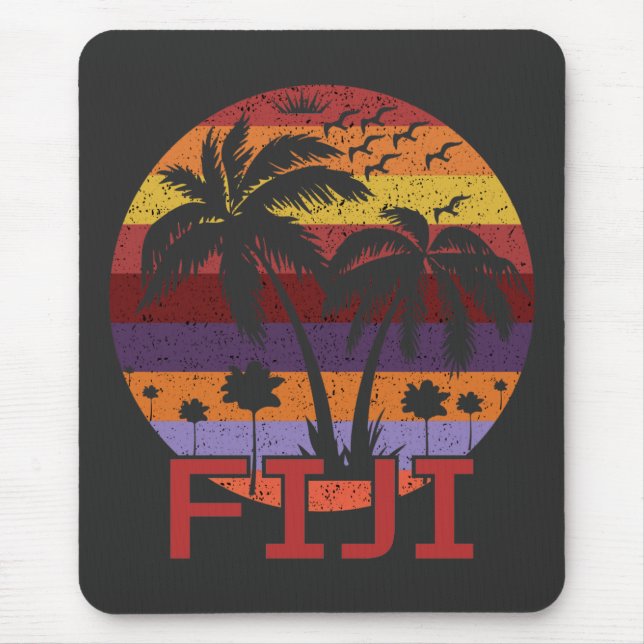 Vintage Fiji Summer Beach Reise Mousepad (Vorne)