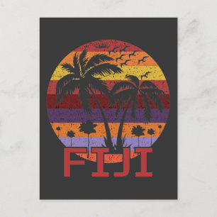 Vintage Fiji Summer Beach Reise Postkarte