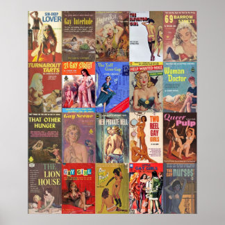 Vintage Fiktion-Collage aus Lesbian Poster