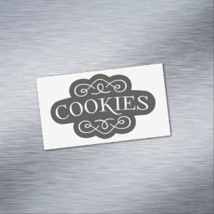 Vintage-Filigran-Kekse-Bäckerei-Emblem-Design Magnetische Visitenkarte