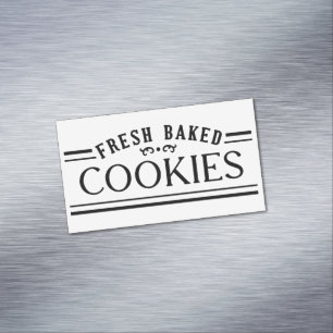 Vintage-Filigran-Kekse-Bäckerei-Emblem-Design Magnetische Visitenkarte