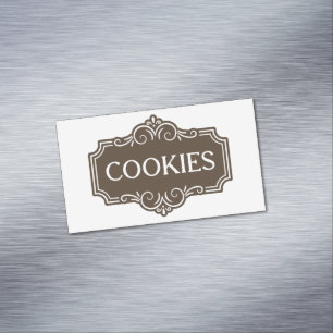 Vintage-Filigran-Kekse-Bäckerei-Emblem-Design Magnetische Visitenkarte