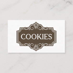 Vintage-Filigran-Kekse-Bäckerei-Emblem-Design Visitenkarte