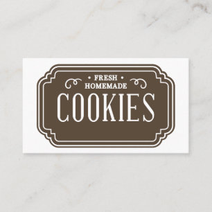 Vintage-Filigran-Kekse-Bäckerei-Emblem-Design Visitenkarte