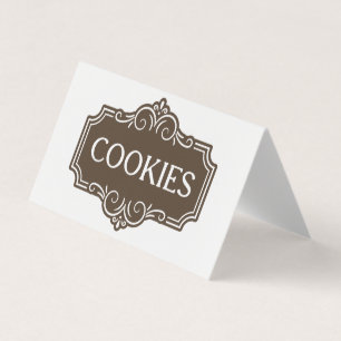 Vintage-Filigran-Kekse-Bäckerei-Emblem-Design Visitenkarten