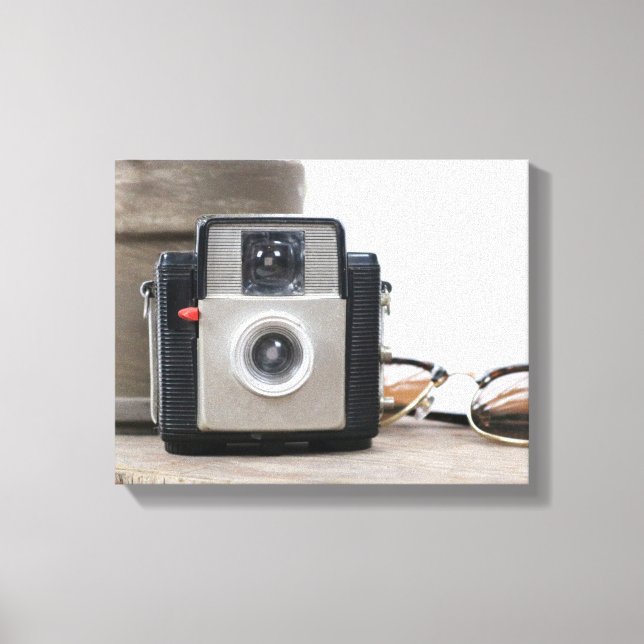 Vintage Filmkamera Blume Pot & Glasses 11x14 Leinwanddruck (Vorderseite)