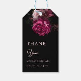 Vintage Fine Art Dark Floral Wedding Thank You Geschenkanhänger