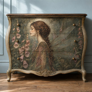 Vintage Fingerhut-Wald-Fee-Decoupage-Kunst Seidenpapier
