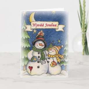 Vintage finnische Hyvää Joulua Weihnachtskarte Feiertagskarte