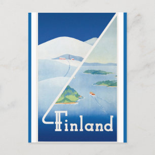 Vintage Finnland Finnische Reise Postkarte