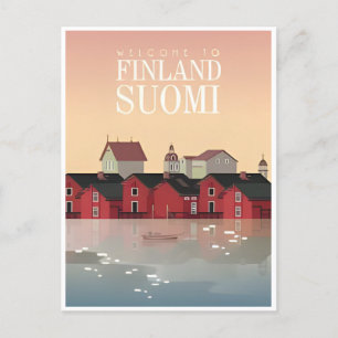Vintage Finnland suomi Winter nordisches Europa Postkarte