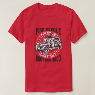 Vintage Fire Rescue Brotherhood Fire T - Shirt
