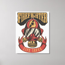 Vintage Firefighter Helmet Canvas Print