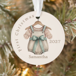 Vintage First Christmas Baby Keepsake Ornament