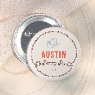Vintage First Rodeo Cowboy 1. Geburtstag Junge Button