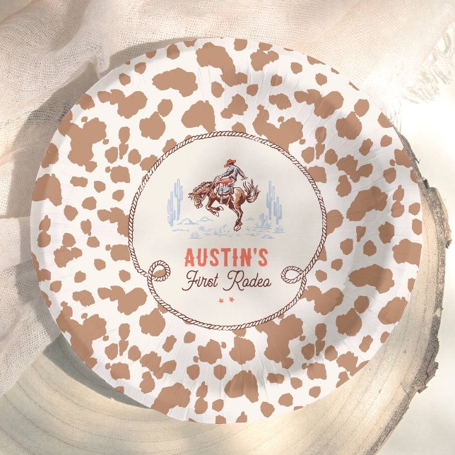 Vintage First Rodeo Cowboy 1. Geburtstag Pappteller (Von Creator hochgeladen)
