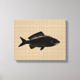 Vintage-Fisch auf Leinwand