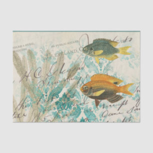 Vintage Fisch-Ephemera Seidenpapier