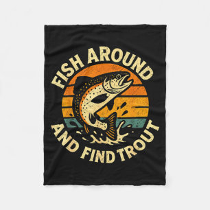 Vintage-Fisch umher und finde Forellen Angler Fisc Fleecedecke