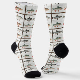 Vintage Fischbilder Socken