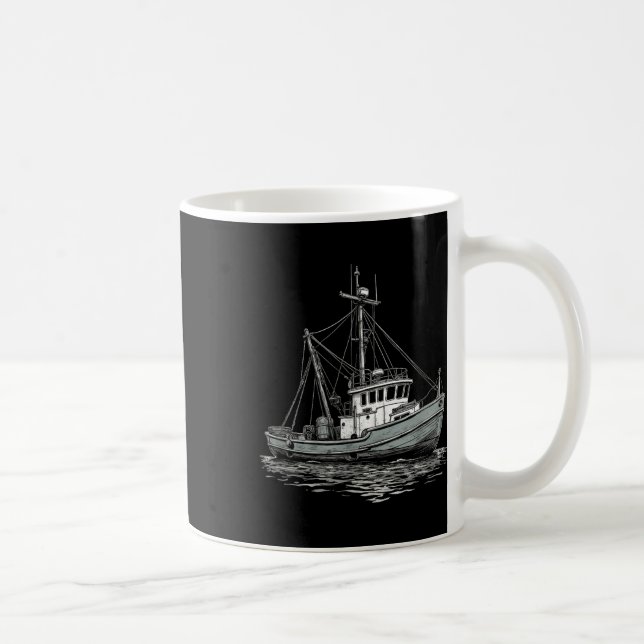 Vintage-Fischboot – Schifffahrt und nautisch  Kaffeetasse (Rechts)