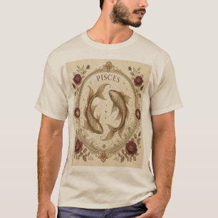 Vintage-Fische des Tierkreiszeichens Fische-Kunst T-Shirt