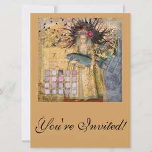 Vintage Fische Frau Gothic Klassiker Einladung