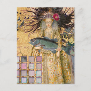 Vintage Fische Frau Gothic Klassiker Postkarte