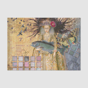 Vintage Fische Frau Gothic Klassiker Seidenpapier