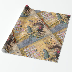 Vintage-Fische-Frau-Gotik-Klassiker Geschenkpapier