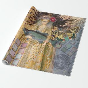 Vintage-Fische-Frau-Gotik-Klassiker  Geschenkpapier