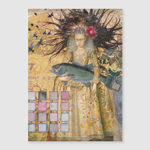Vintage-Fische-Frau-Gotik-Klassiker  Magnetkarte