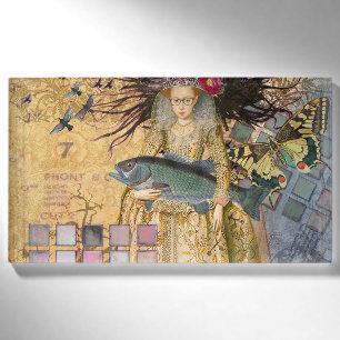 Vintage-Fische-Frau-Gotik-Klassiker  Namenschild