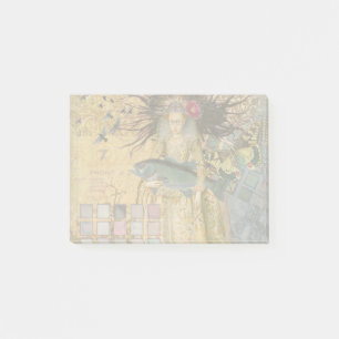Vintage-Fische-Frau-Gotik-Klassiker Post-it Klebezettel