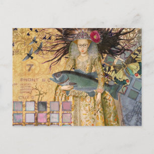 Vintage-Fische-Frau-Gotik-Klassiker Postkarte
