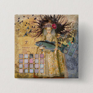 Vintage Fische Gotische Klassik Button