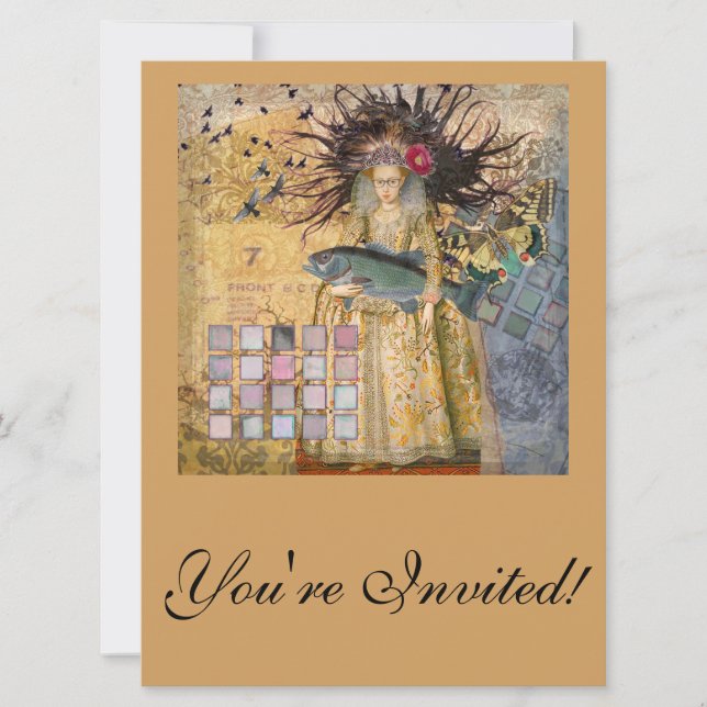 Vintage Fische Gotische Klassik Einladung (Vorderseite)