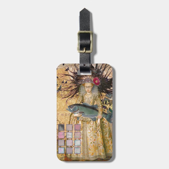 Vintage Fische Gotische Klassik Gepäckanhänger (Vorderseite vertikal)