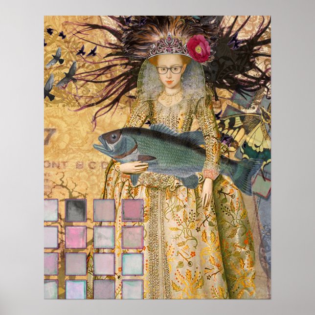 Vintage Fische Gotische Klassik Poster (Vorne)