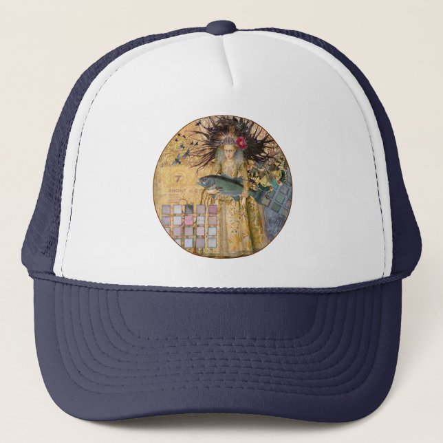 Vintage Fische Gotische Klassik Truckerkappe (Vorderseite)