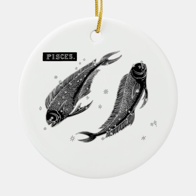 Vintage Fische Keramikornament (Vorne)
