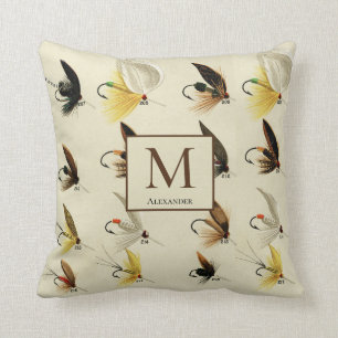 Vintage Fischen Fischen Wasserfarbe Wasserfarbe Wa Kissen