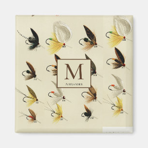 Vintage Fischen Fischen Wasserfarbe Wasserfarbe Wa Magnet