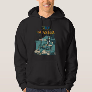 Vintage-Fischer am Dock Retro-Angler-Design Hoodie