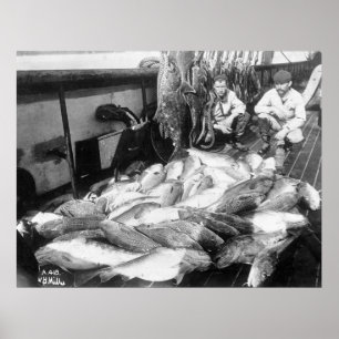 Vintage Fischerei, Anfang des 20. Jahrhunderts Poster
