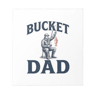 Vintage-Fischerei-Design für Bucket Dad_1 Notizblock