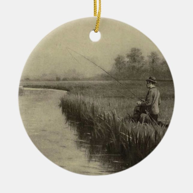 Vintage Fischerei Keramikornament (Vorne)