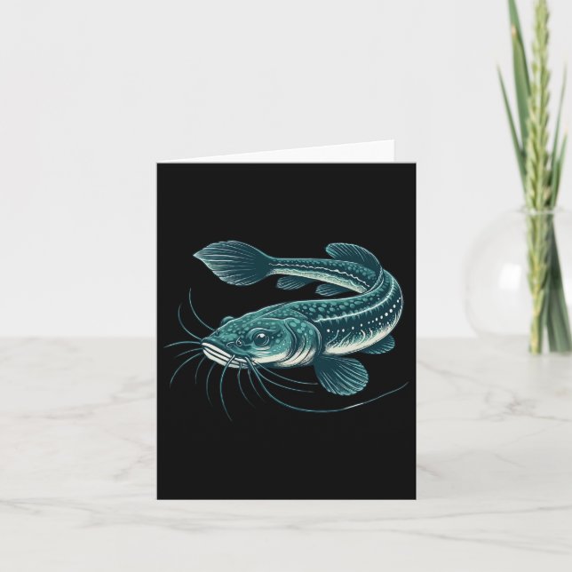 Vintage Fischerei Kunstwerk Wandern Fisch Karte (Vorderseite)