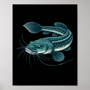 Vintage Fischerei Kunstwerk Wandern Fisch Poster